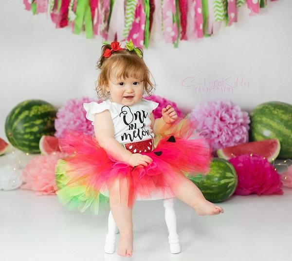 Kate Summer Pink and Green Watermelon Birthday Backdrop for Photography Designed by Mandy Ringe Photography - Kate Backdrop AU