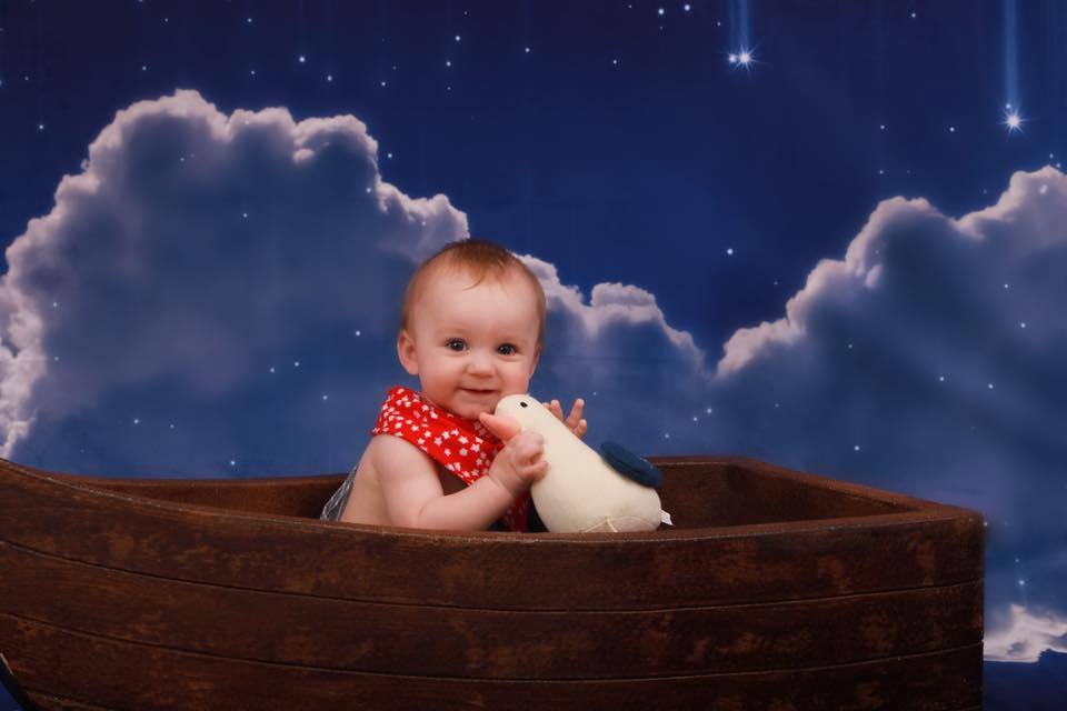 Kate Night Sky with Moon and Cloud Children Backdrop for Photography - Kate Backdrop AU