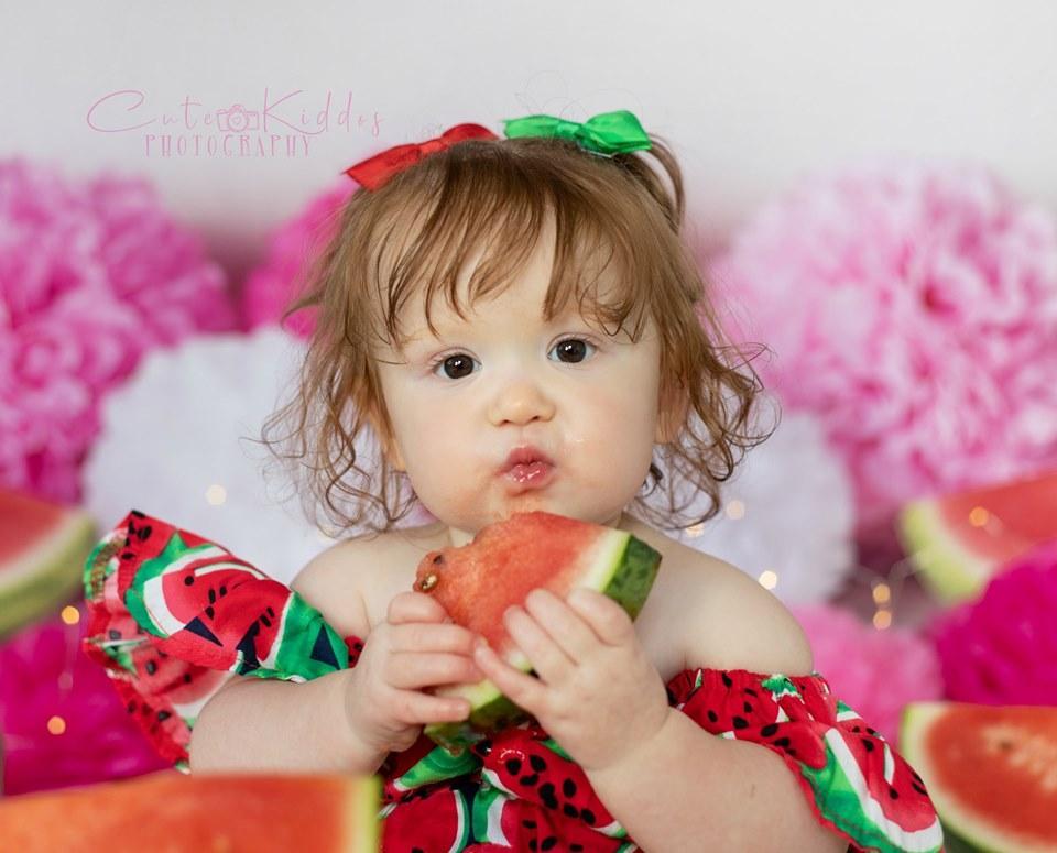 Kate Summer Pink and Green Watermelon Birthday Backdrop for Photography Designed by Mandy Ringe Photography - Kate Backdrop AU