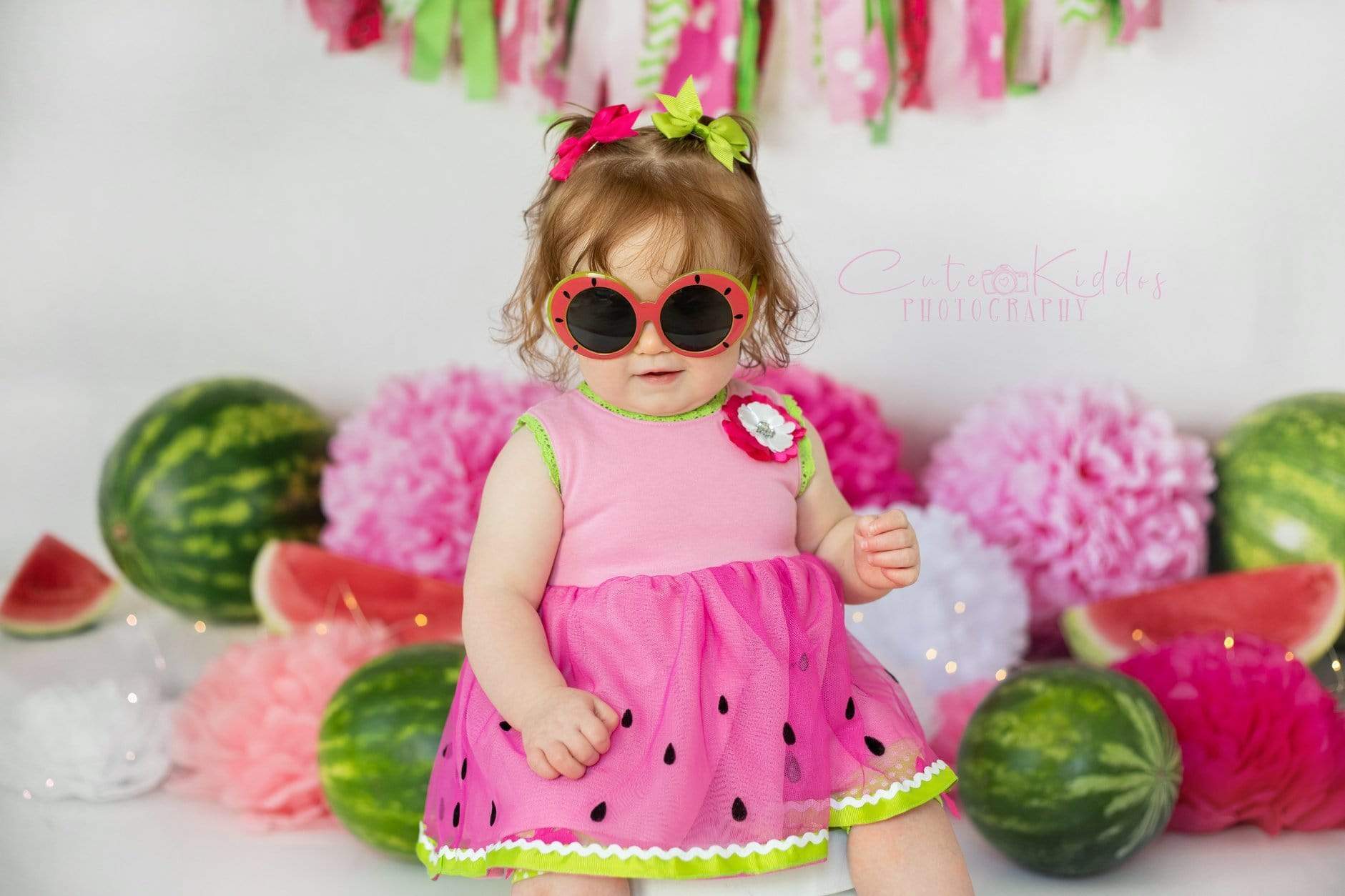 Kate Summer Pink and Green Watermelon Birthday Backdrop for Photography Designed by Mandy Ringe Photography - Kate Backdrop AU