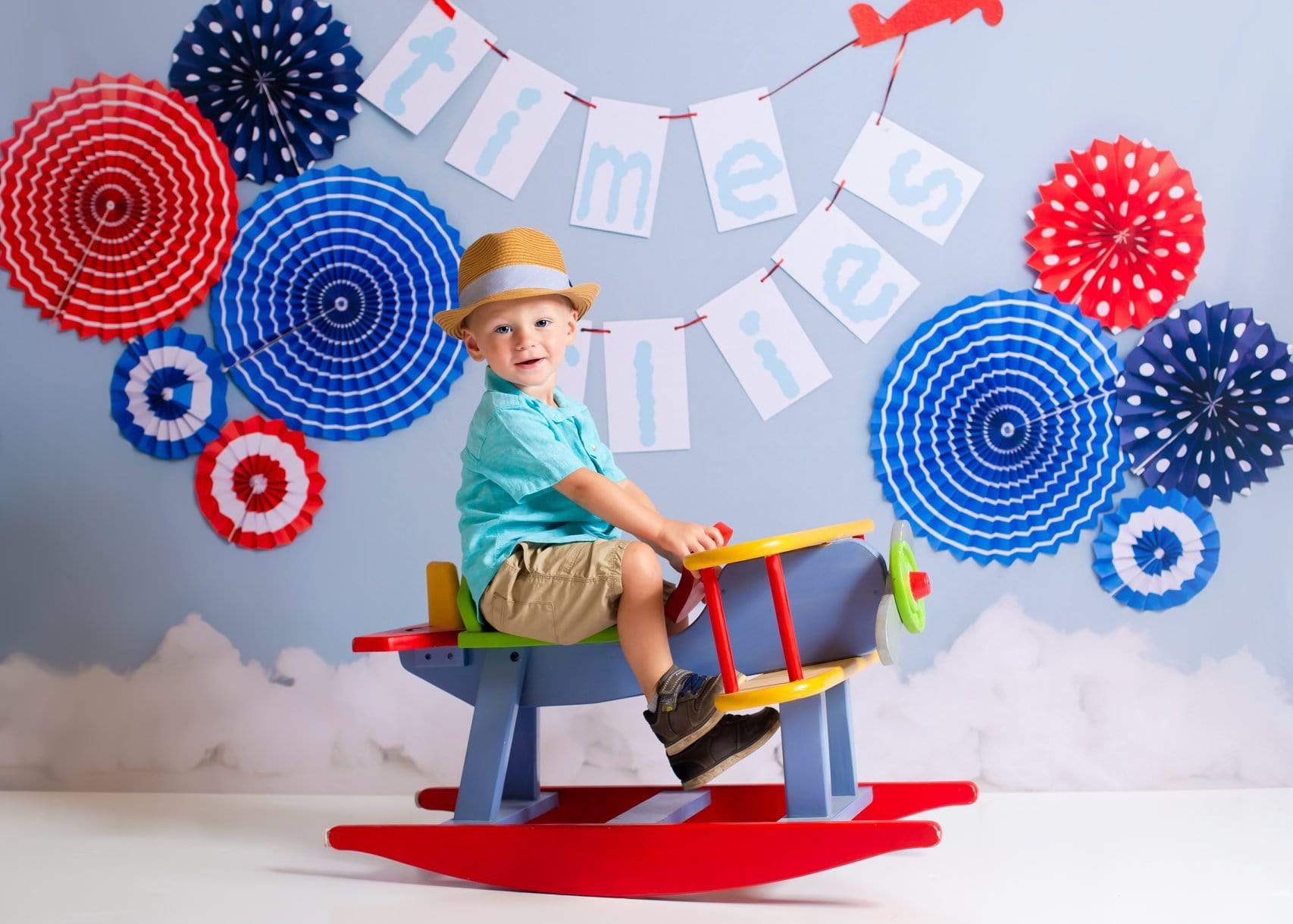 Kate Time Flies Children july of 4th Backdrop for Photography Designed by Lisa B - Kate Backdrop AU