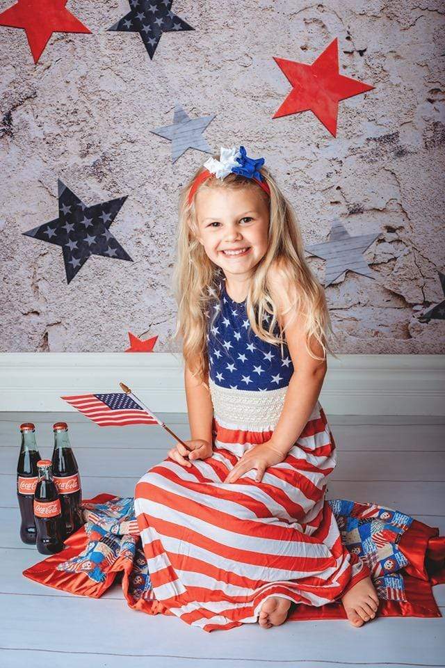 Kate Retro Stone 4th of July Independence Day Backdrop for Photography Designed by JFCC - Kate Backdrop AU