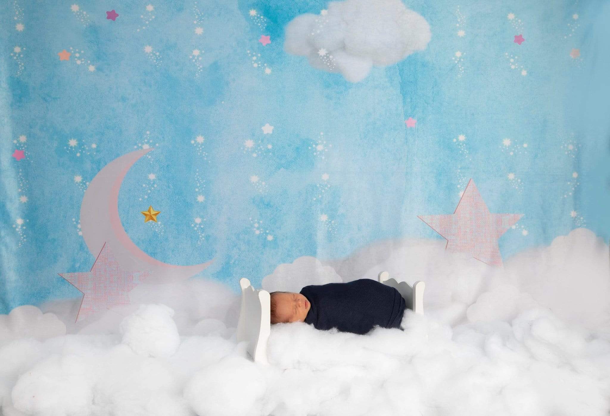 Kate Clouds with Moon and Stars Children Backdrop for Photography Designed by JFCC - Kate Backdrop AU