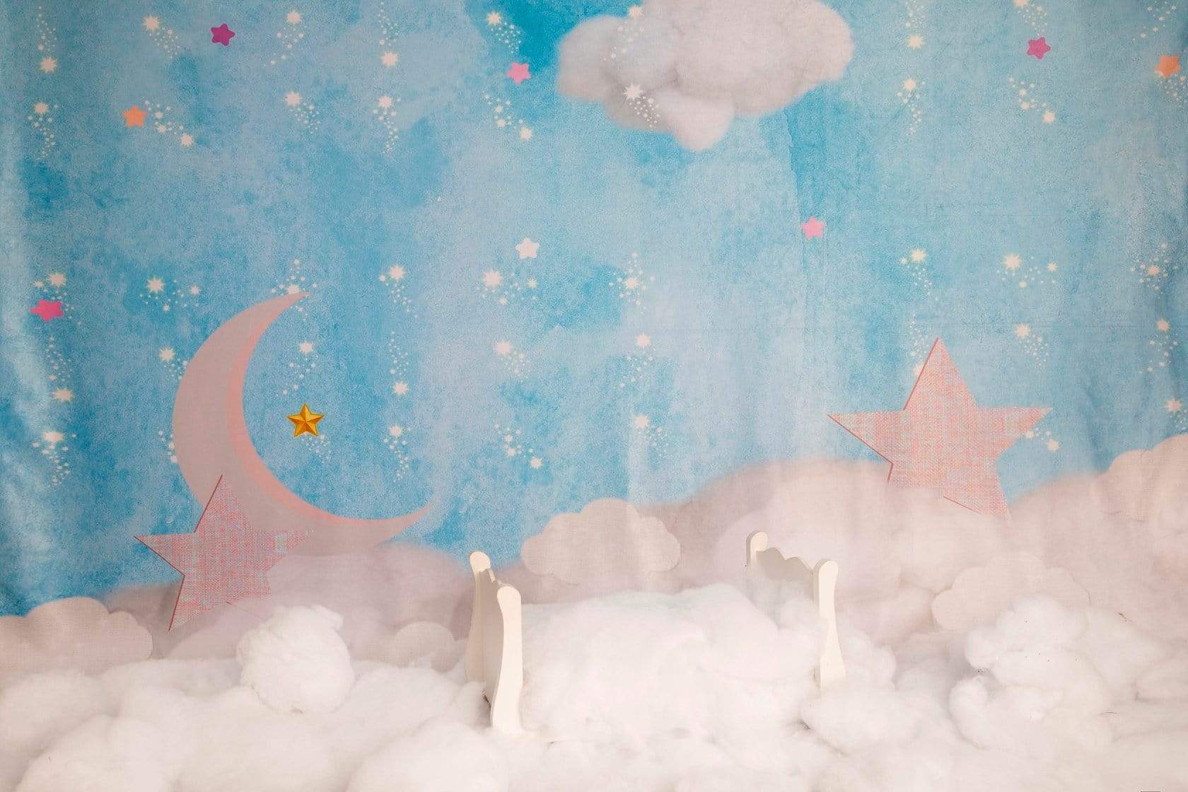 Kate Clouds with Moon and Stars Children Backdrop for Photography Designed by JFCC - Kate Backdrop AU