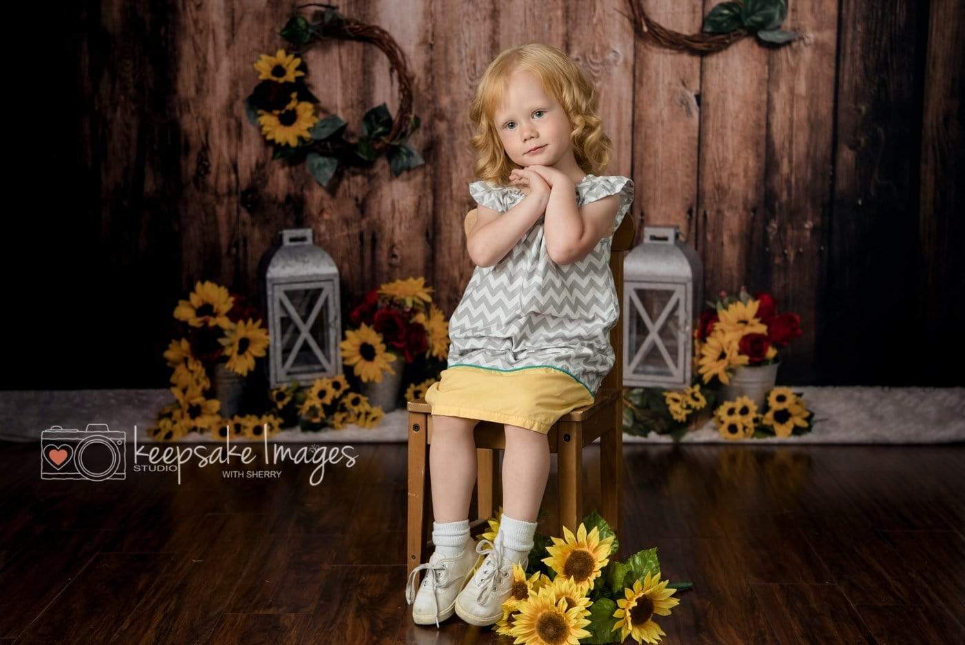 Kate Sunflowers Lanterns Backdrop for Photography Designed By Stacilynnphotography - Kate Backdrop AU