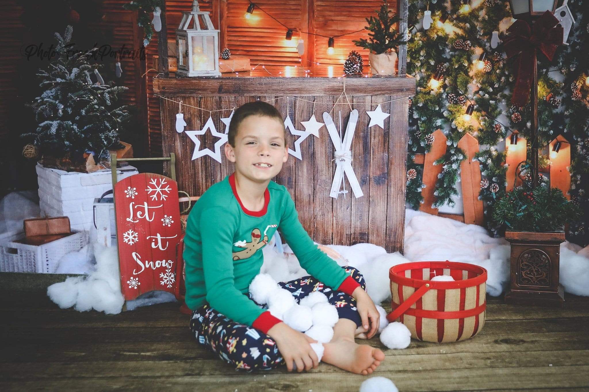 Kate Christmas Trees with Decorations Backdrop for Photography - Kate Backdrop AU