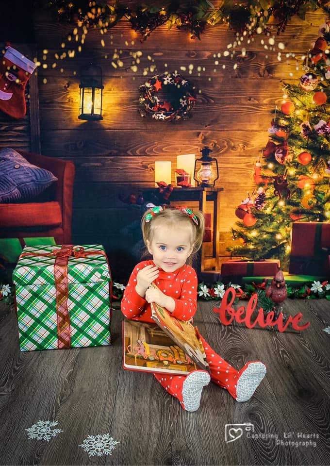 Kate Santa's Workshop Light Christmas Backdrop - Kate Backdrop AU