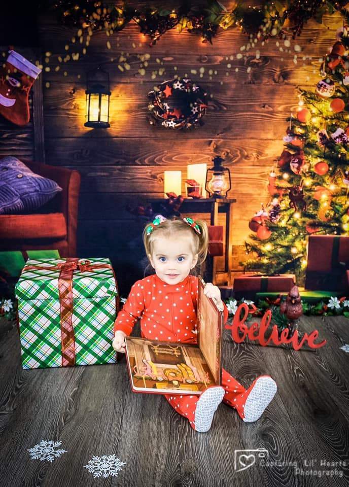 Kate Santa's Workshop Light Christmas Backdrop - Kate Backdrop AU