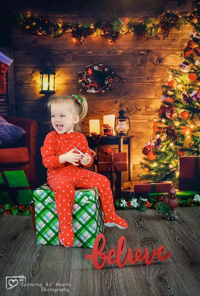 Kate Santa's Workshop Light Christmas Backdrop - Kate Backdrop AU