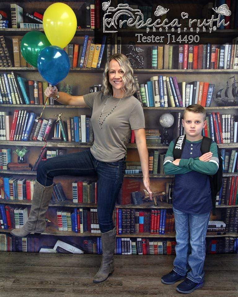 Kate Bookshelf Back to School Children Backdrop Designed by Arica Kirby - Kate Backdrop AU