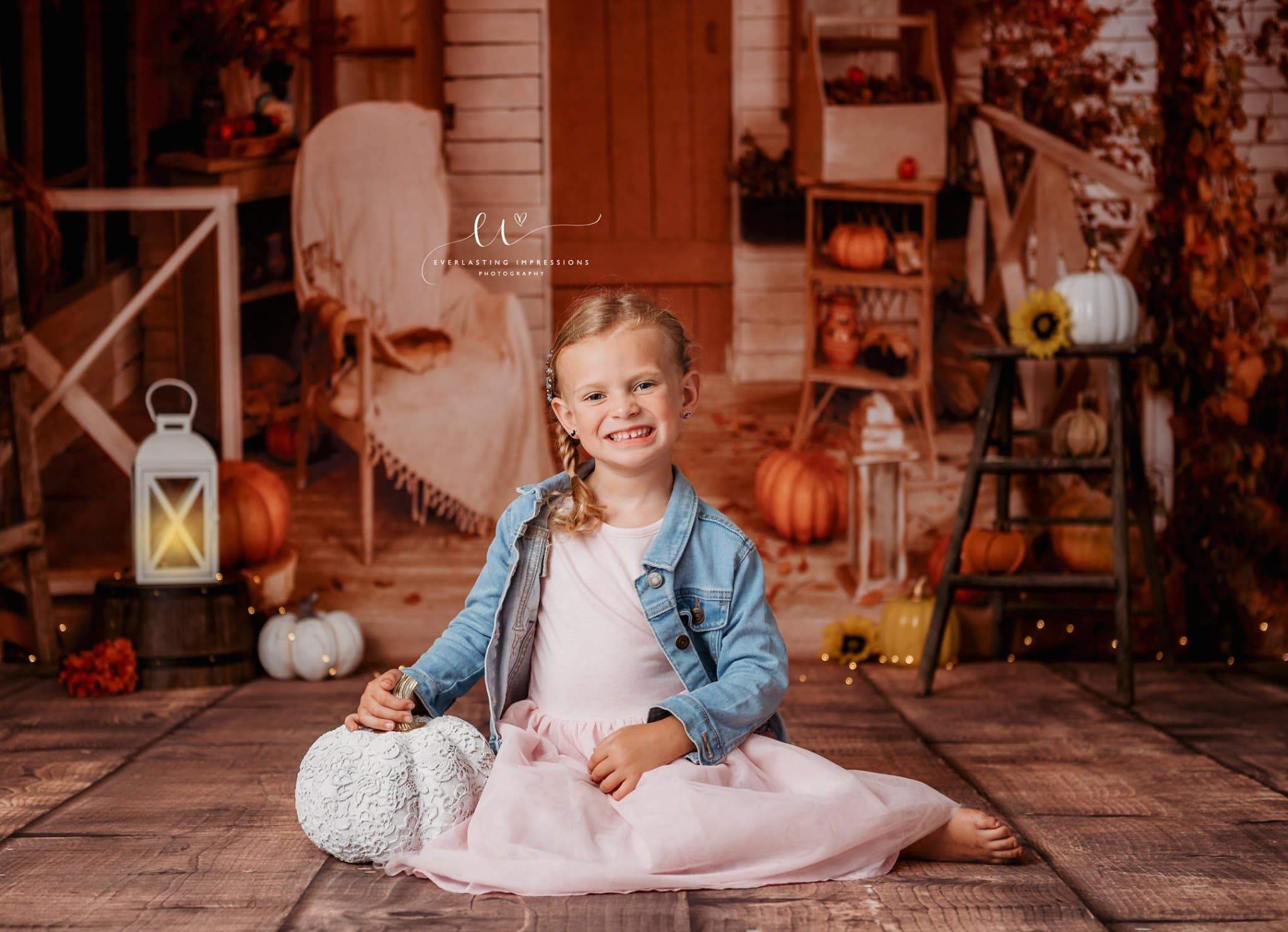 Kate Autumn Leaves Pumpkin Thanksgiving Day Backdrop for Photography - Kate Backdrop AU