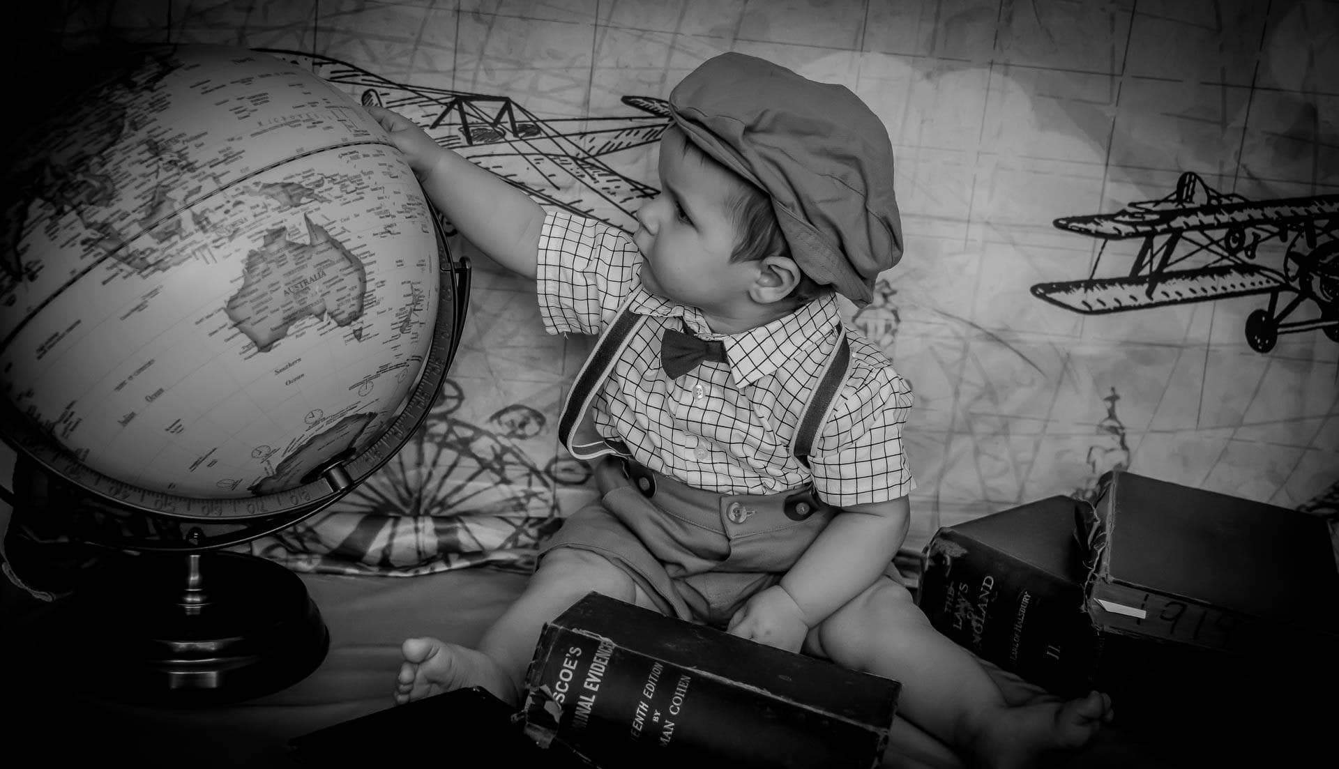 Kate Vintage Biplanes over City Children Backdrop for Photography Designed by Amanda Moffatt - Kate Backdrop AU