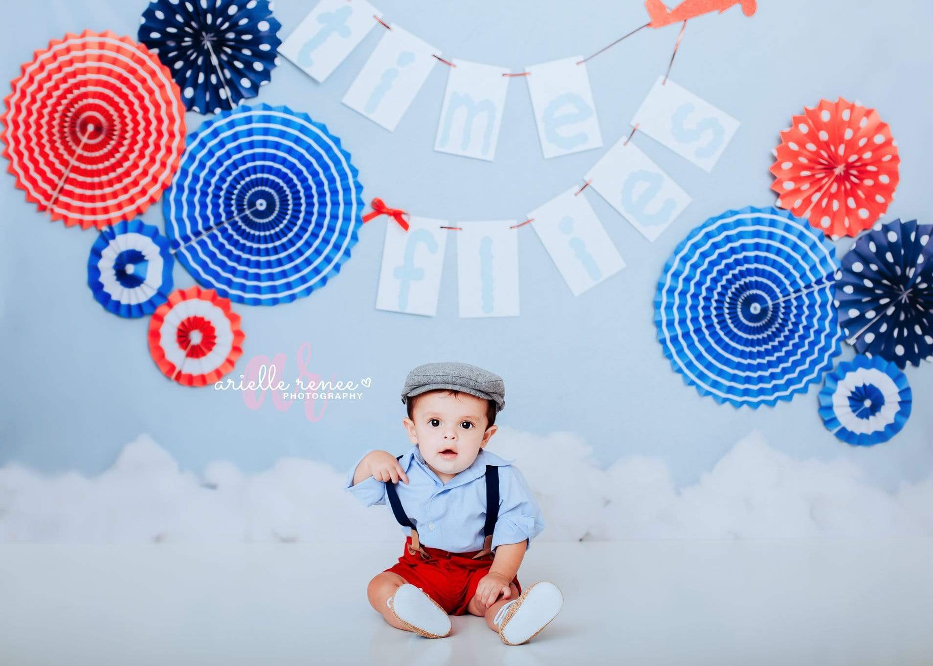 Kate Time Flies Children july of 4th Backdrop for Photography Designed by Lisa B - Kate Backdrop AU