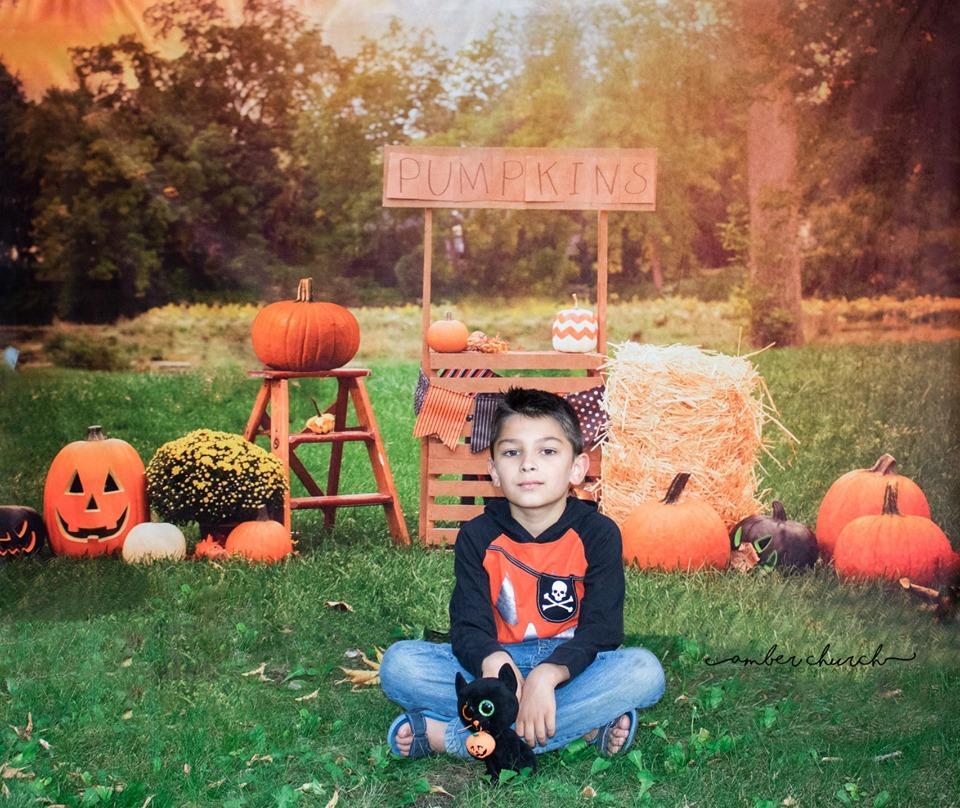 Kate Halloween Photography Backdrop For Party Pumpkins Grassland - Kate Backdrop AU