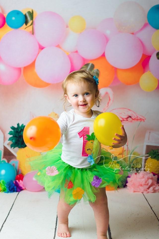 Kate Flamingo Party Children Balloons Backdrop for Photography Designed by Laura Lee Photography - Kate Backdrop AU