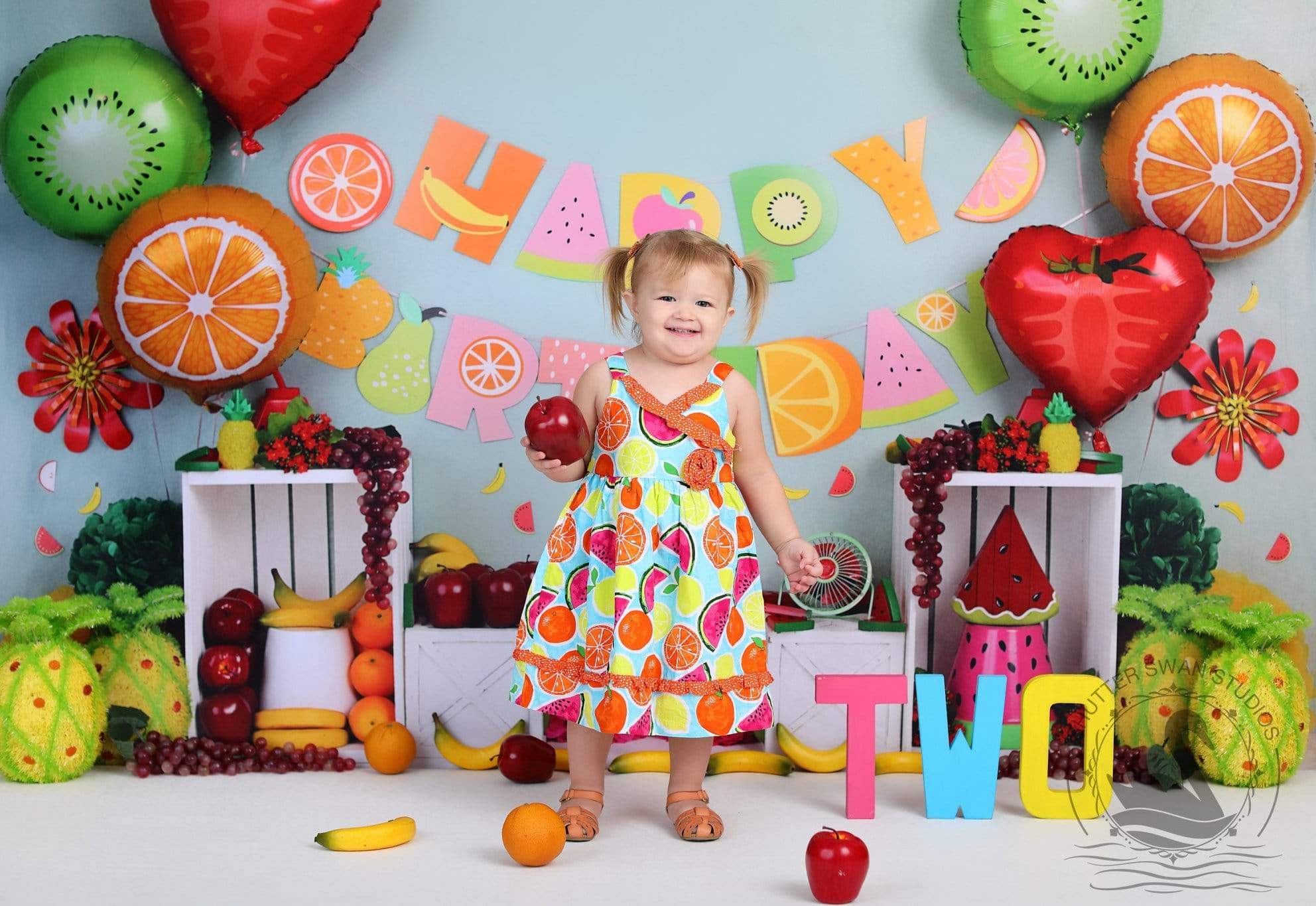 Kate Fruity Birthday Children Backdrop Design - Kate Backdrop AU