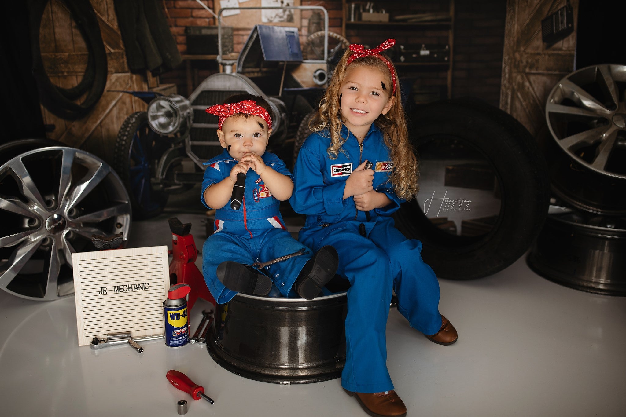 Kate Garage Car Workshop Backdrops for Boy - Kate Backdrop AU