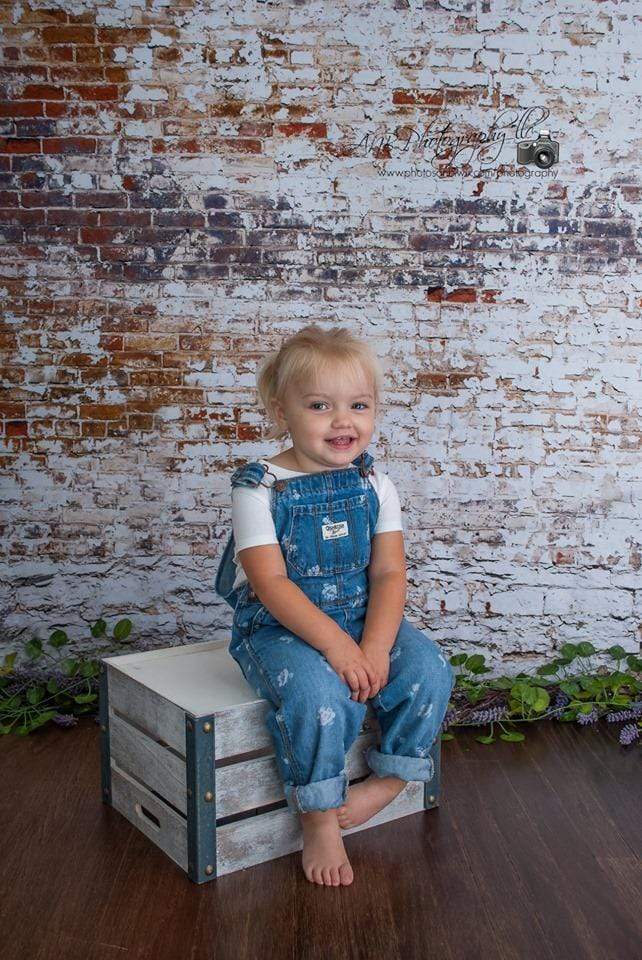 Kate Crumbling White and Red Brick Wall Backdrops Designed by Arica Kirby - Kate Backdrop AU
