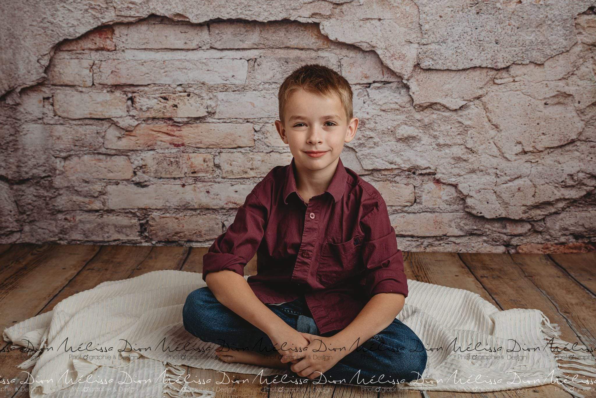 Kate Retro Damaged Cement Brick Backdrop - Kate Backdrop AU