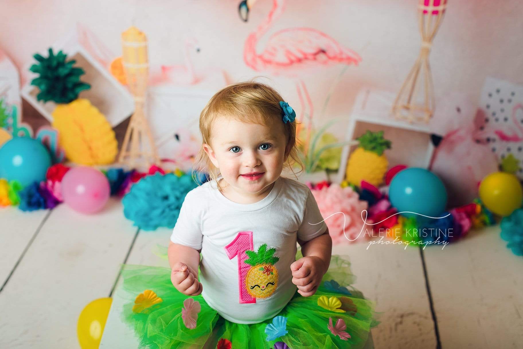 Kate Flamingo Party Children Balloons Backdrop for Photography Designed by Laura Lee Photography - Kate Backdrop AU