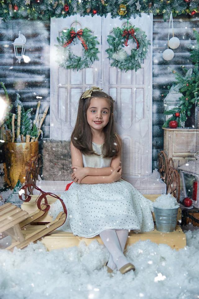 Kate Christmas Trees White Door Decorations Backdrop for Photography - Kate Backdrop AU