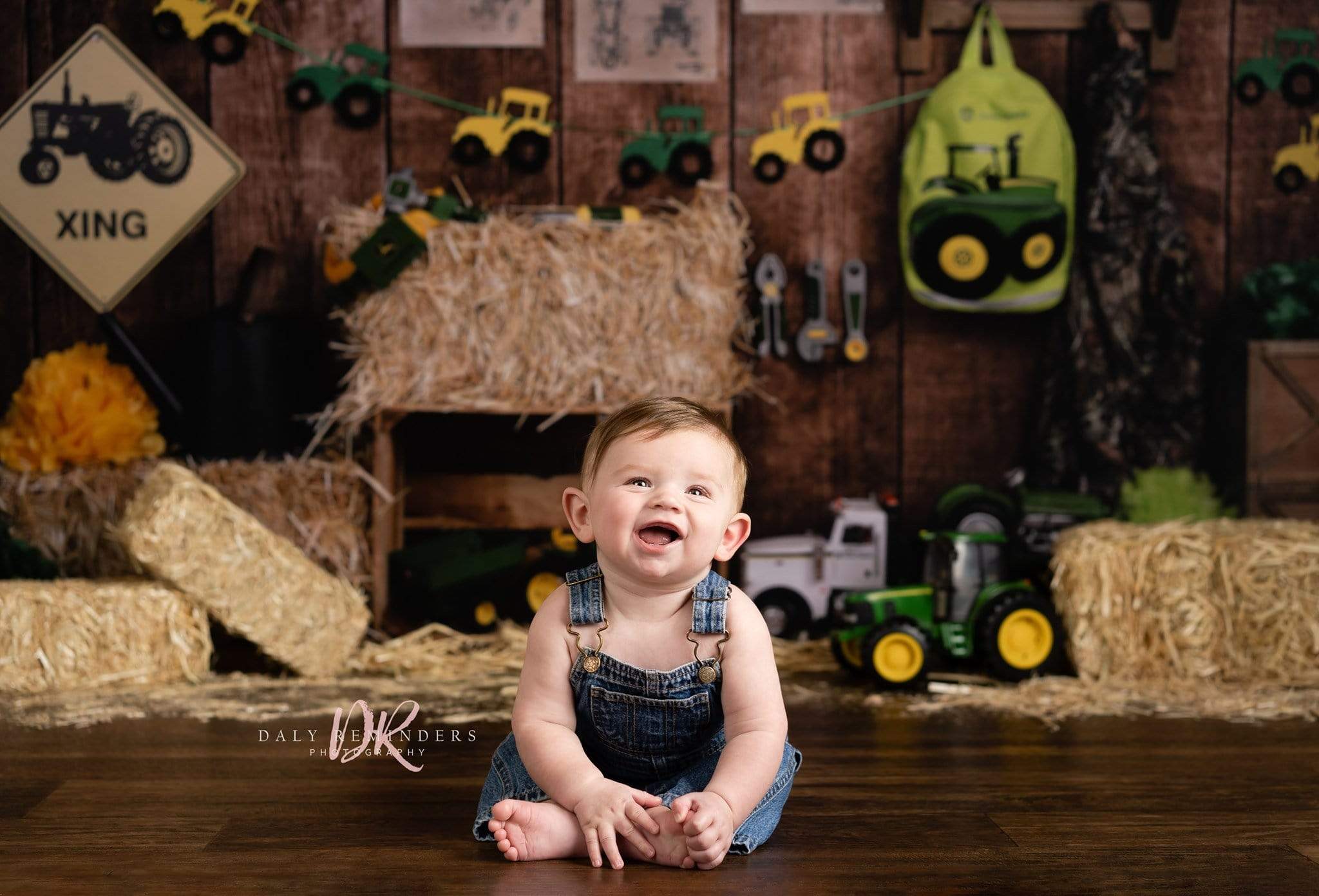 Kate Tractor Garage Children Backdrop - Kate Backdrop AU