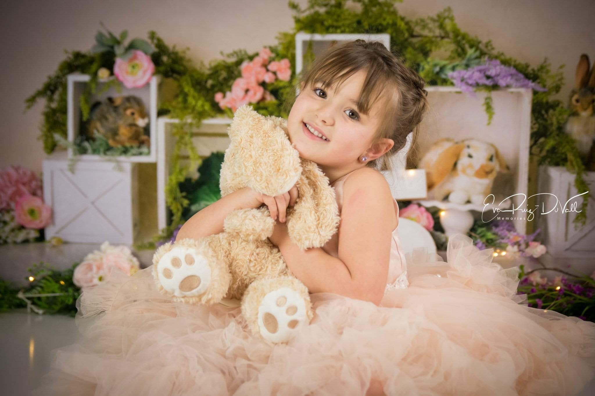 Kate Spring Rabbits Flowers Children Easter Backdrop for Photography Designed by Mandy Ringe Photography - Kate Backdrop AU