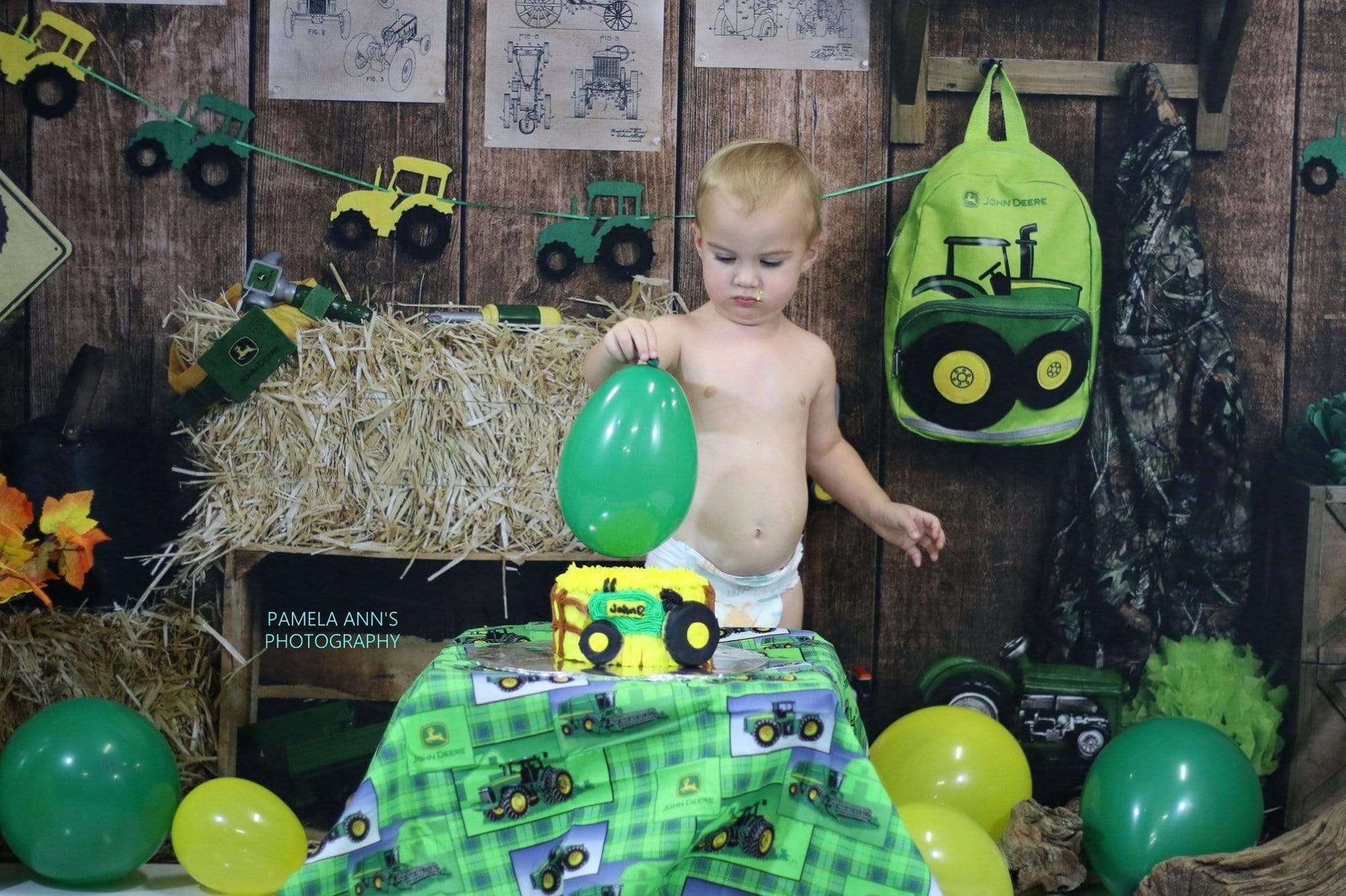 Kate Tractor Garage Children Backdrop - Kate Backdrop AU