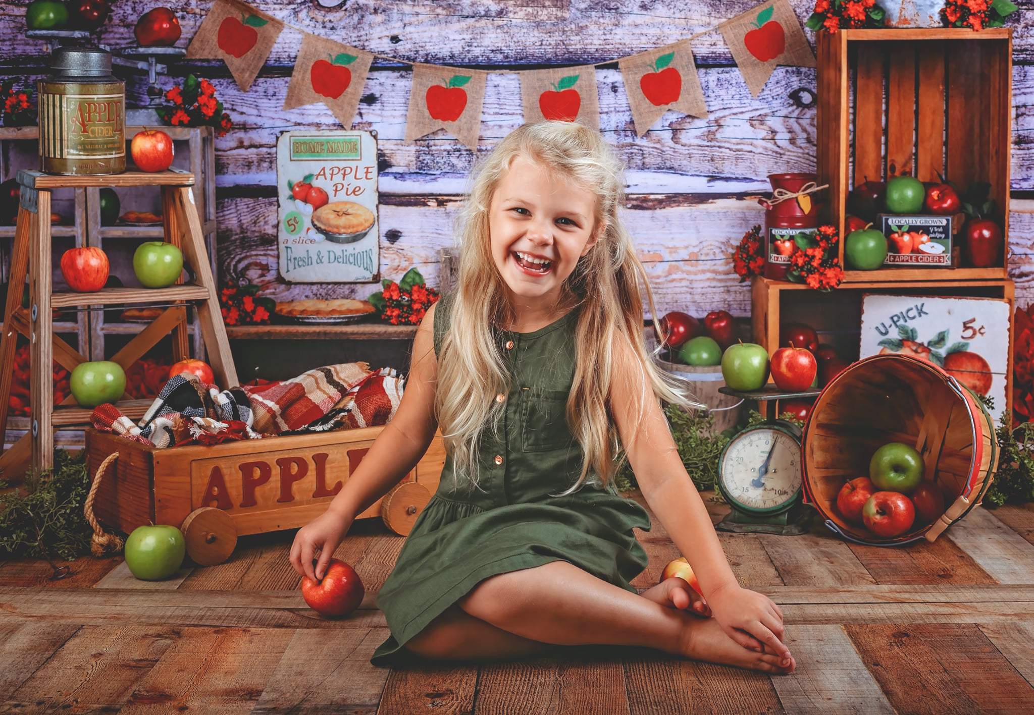 Kate Summer Apple Pie Cake Smash Children Backdrop - Kate Backdrop AU