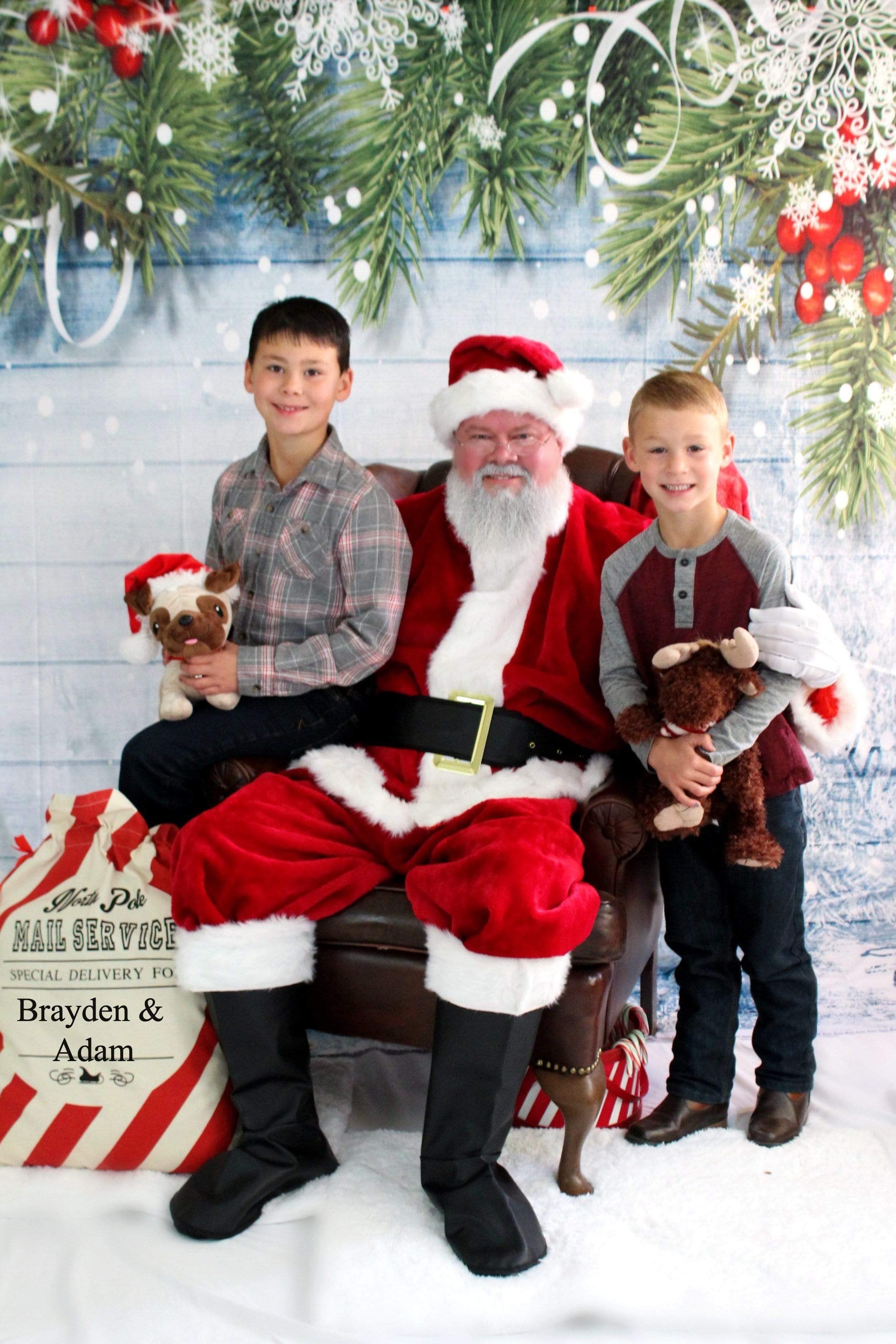 Kate wooden bokeh Christmas Backdrop Pine branches decoration - Kate Backdrop AU