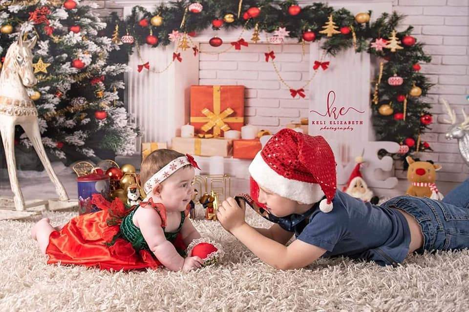Kate Christmas Tree And Gift Candle Decorations Backdrops for Photography - Kate Backdrop AU