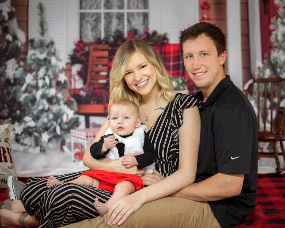 Kate Snow Outside House With Christmas Trees And Gifts for Photography - Kate Backdrop AU