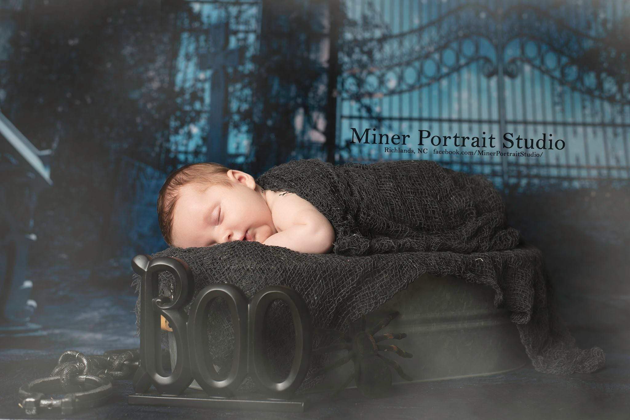 Kate Halloween Night Scene Grave Backdrop Light Photo Background - Kate Backdrop AU