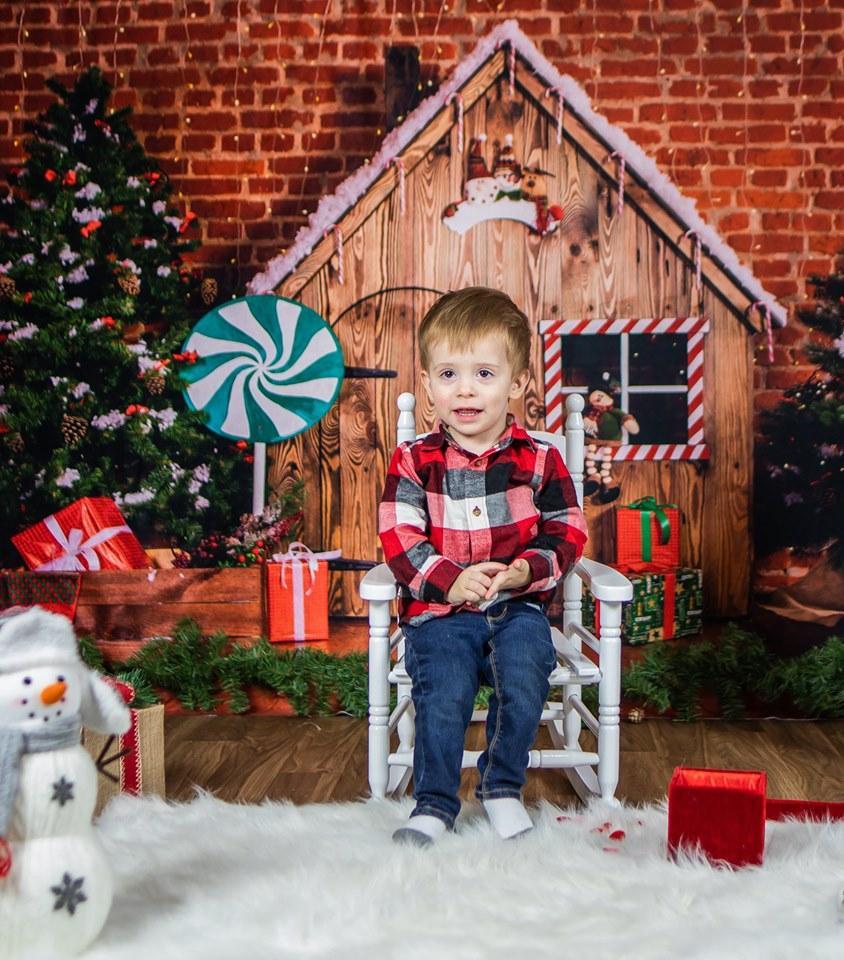 Kate Christmas Wooden House Decorations Backdrop for Photography - Kate Backdrop AU