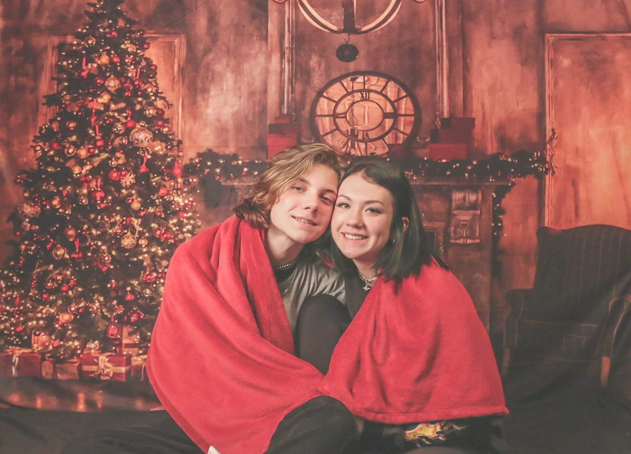 Kate Christmas Trees Dark Room Backdrop Designed By Jerry_Sina - Kate Backdrop AU