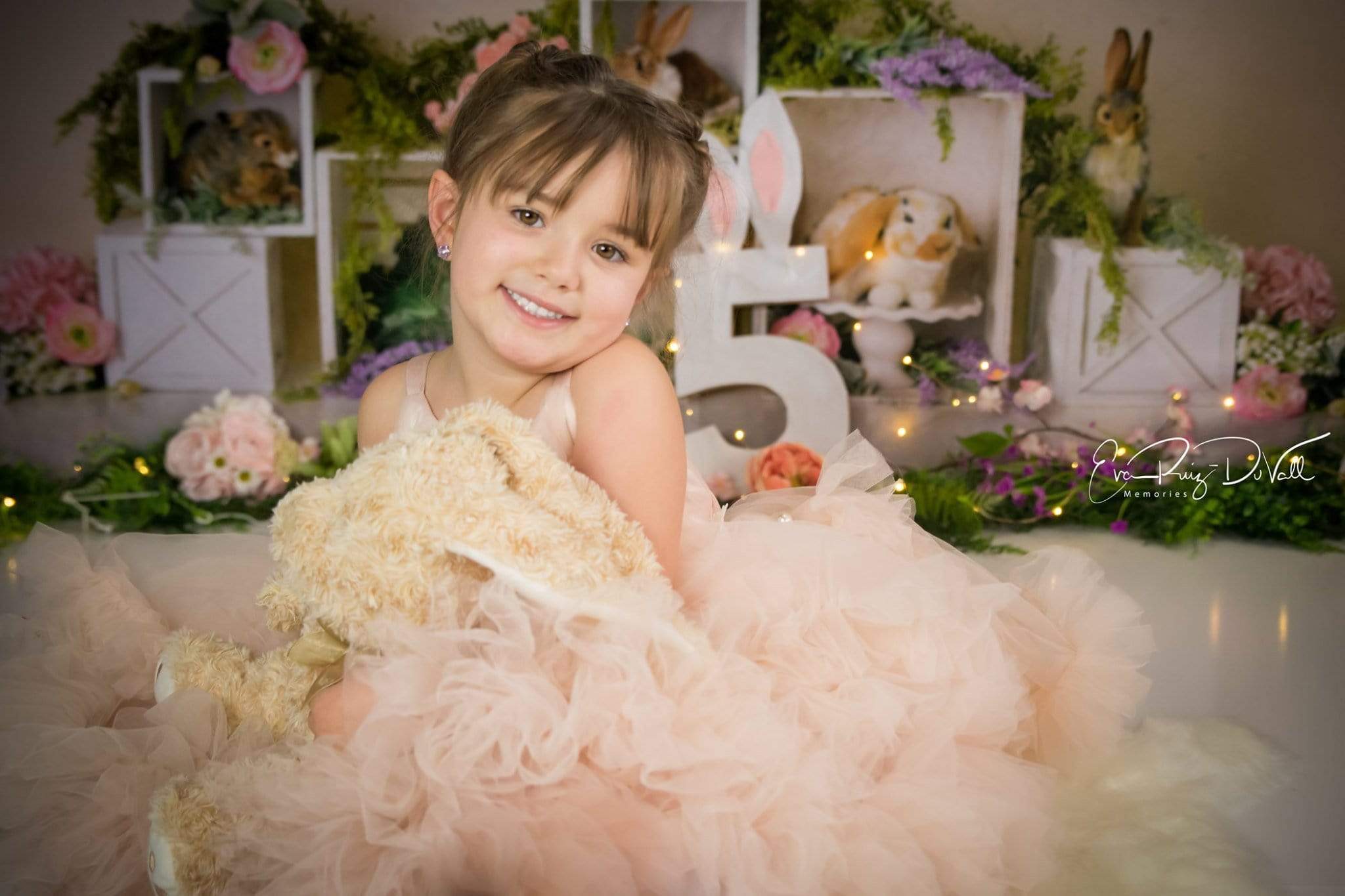 Kate Spring Rabbits Flowers Children Easter Backdrop for Photography Designed by Mandy Ringe Photography - Kate Backdrop AU