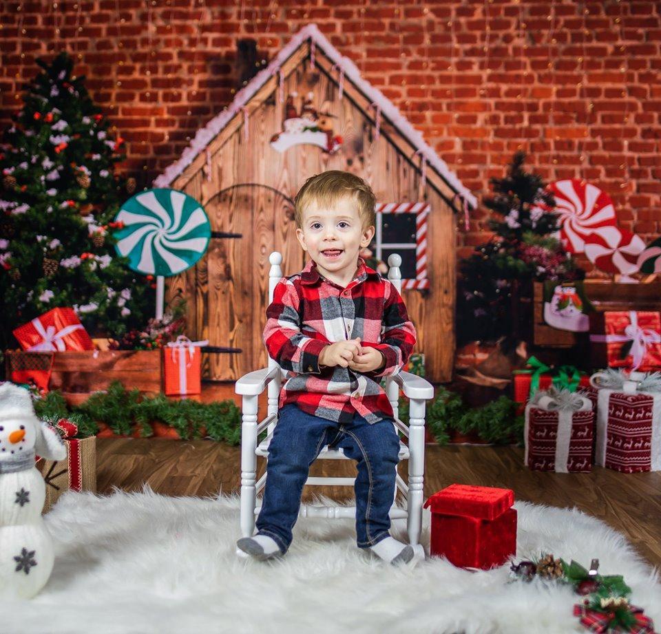 Kate Christmas Wooden House Decorations Backdrop for Photography - Kate Backdrop AU