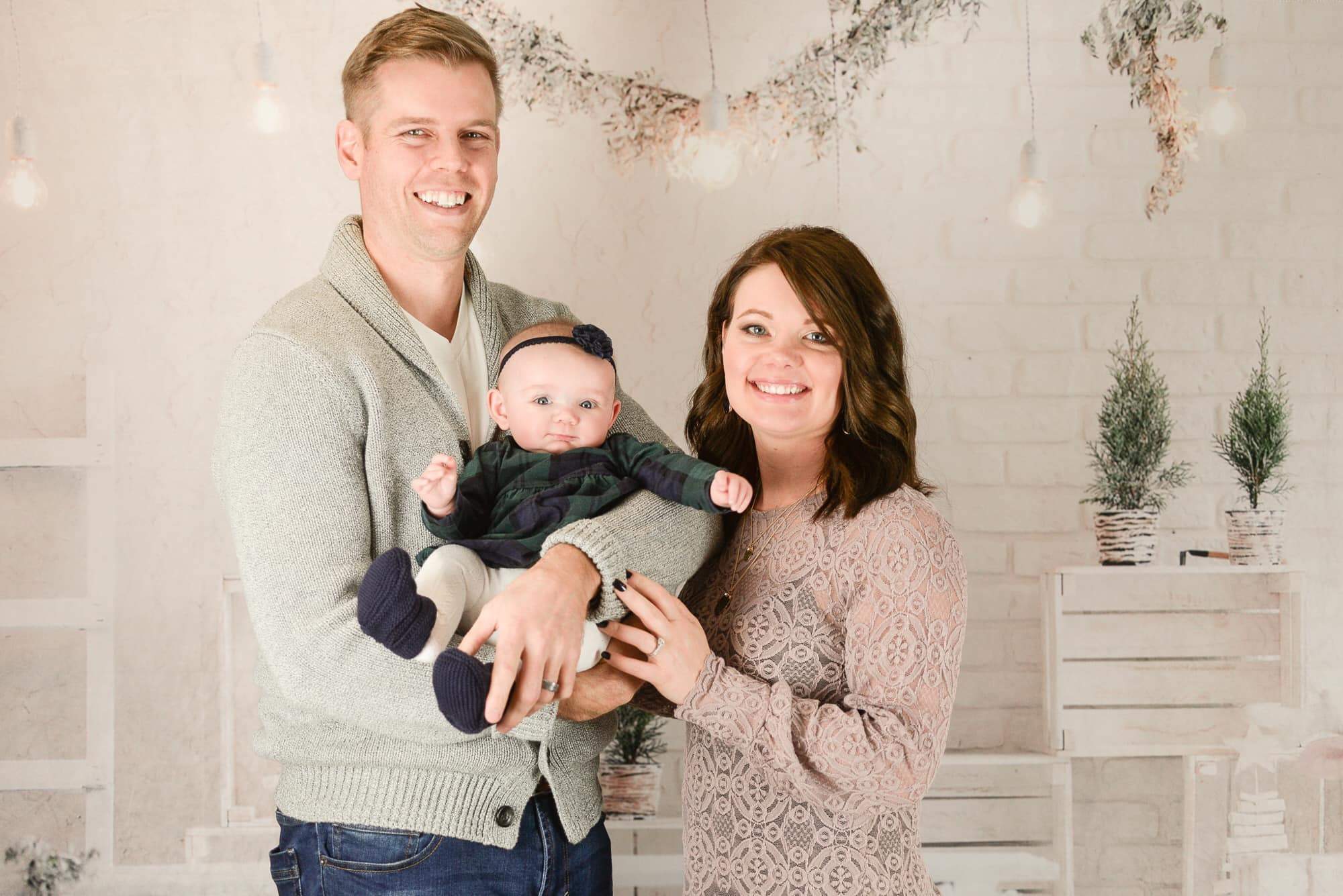 Kate Christmas White Room with Potted Plant Decorations Backdrop - Kate Backdrop AU