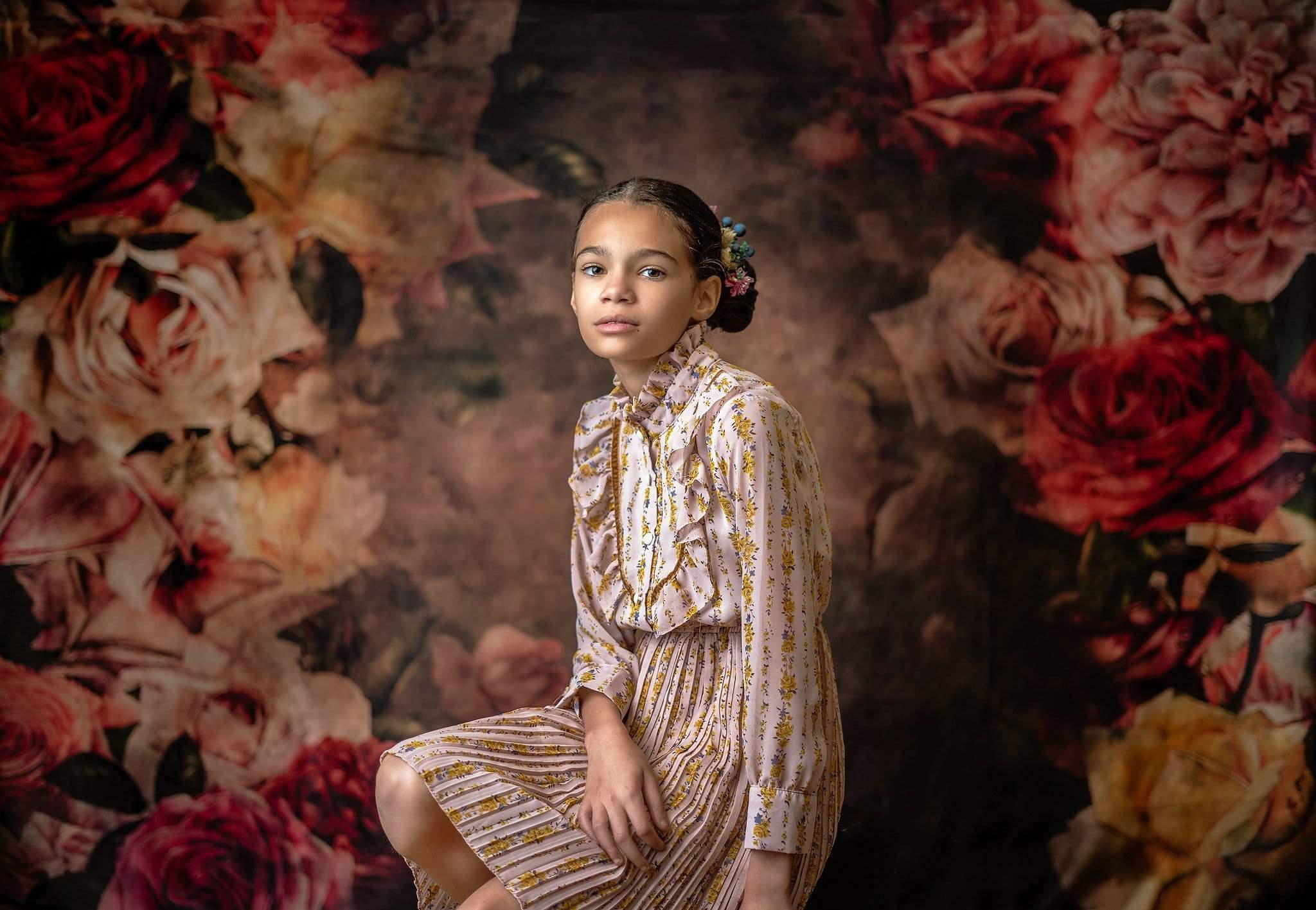 Kate Spring/Mother's Day Retro Abstract Flowers Backdrop Designed By Jerry_Sina - Kate Backdrop AU