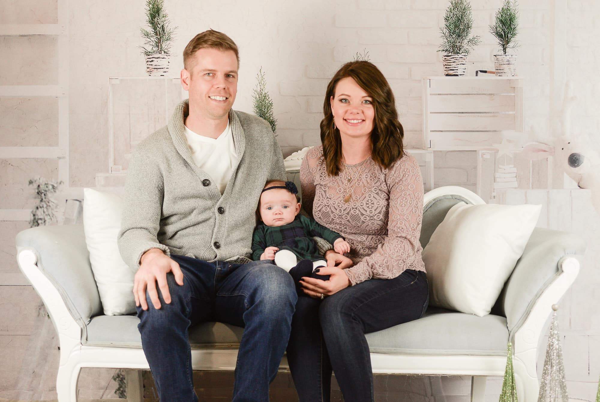 Kate Christmas White Room with Potted Plant Decorations Backdrop - Kate Backdrop AU