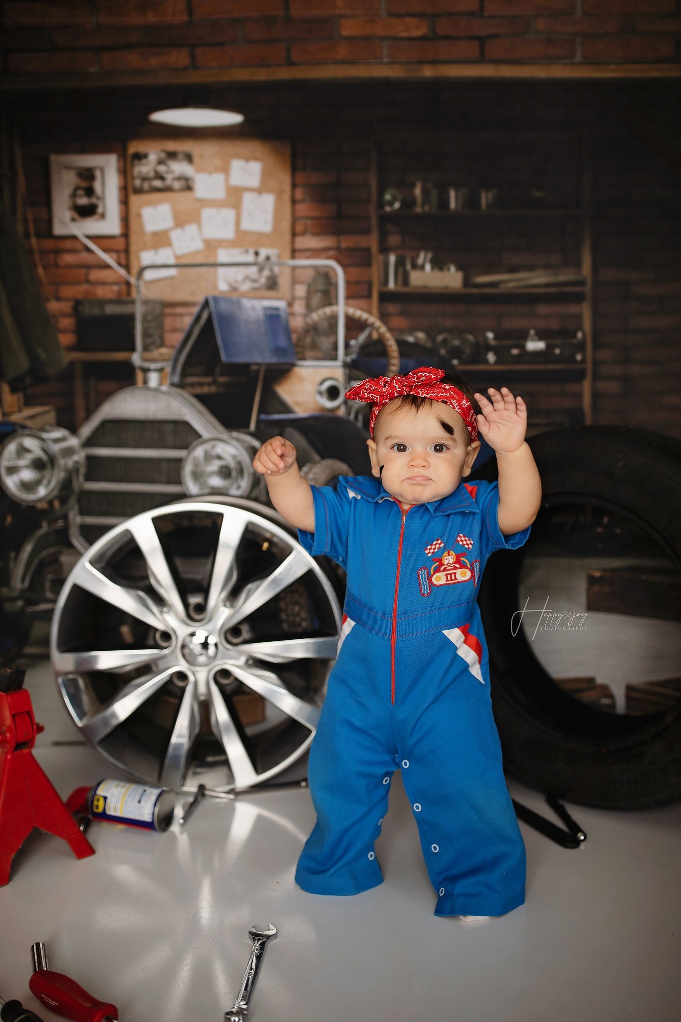 Kate Garage Car Workshop Backdrops for Boy - Kate Backdrop AU