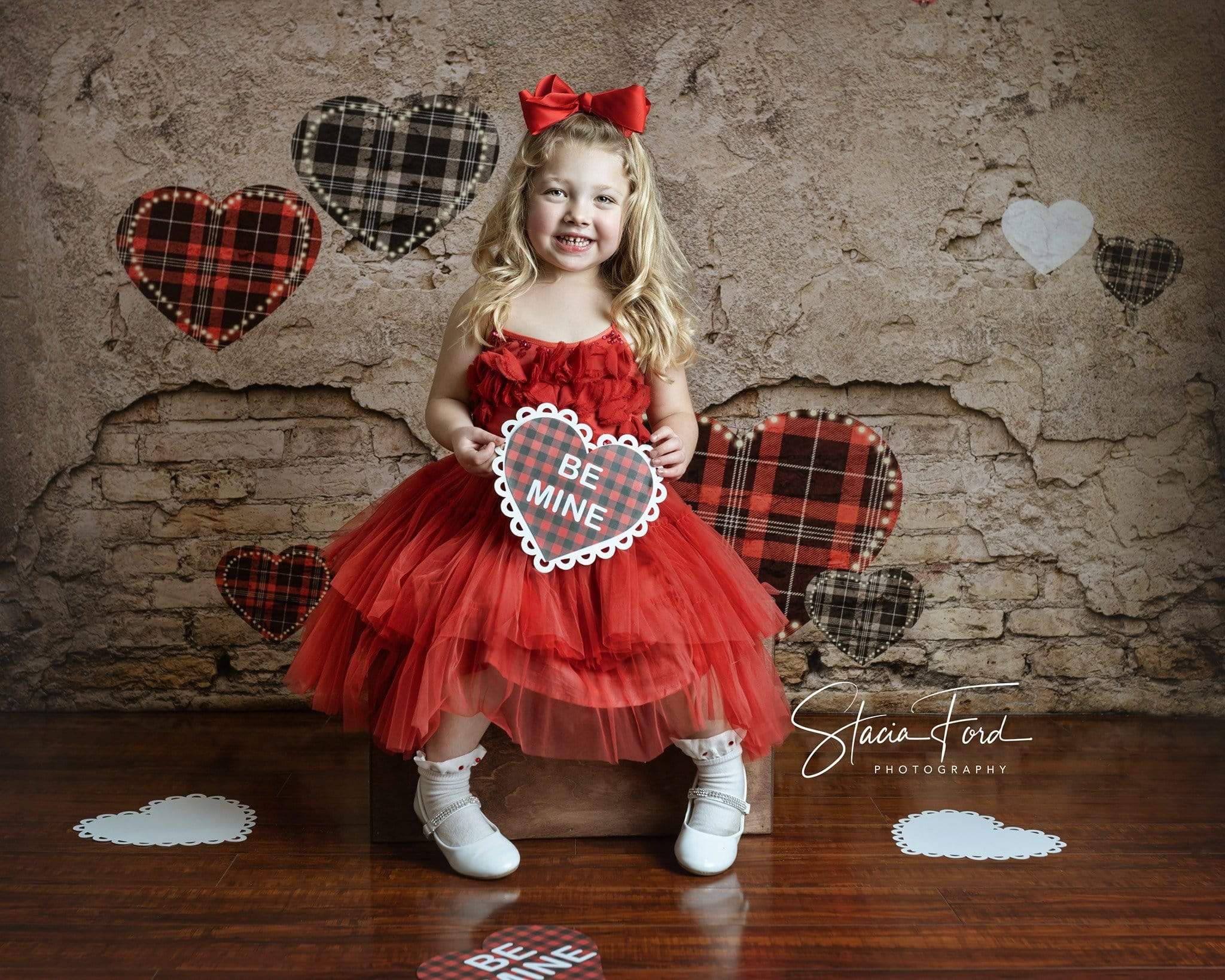 Kate Valentine's Day Love Heart Damaged Wall Backdrop for Photography Designed by JFCC - Kate Backdrop AU