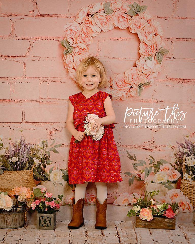 Kate Pink Brick Wall Spring Floral Backdrop Designed by Jia Chan Photography - Kate Backdrop AU