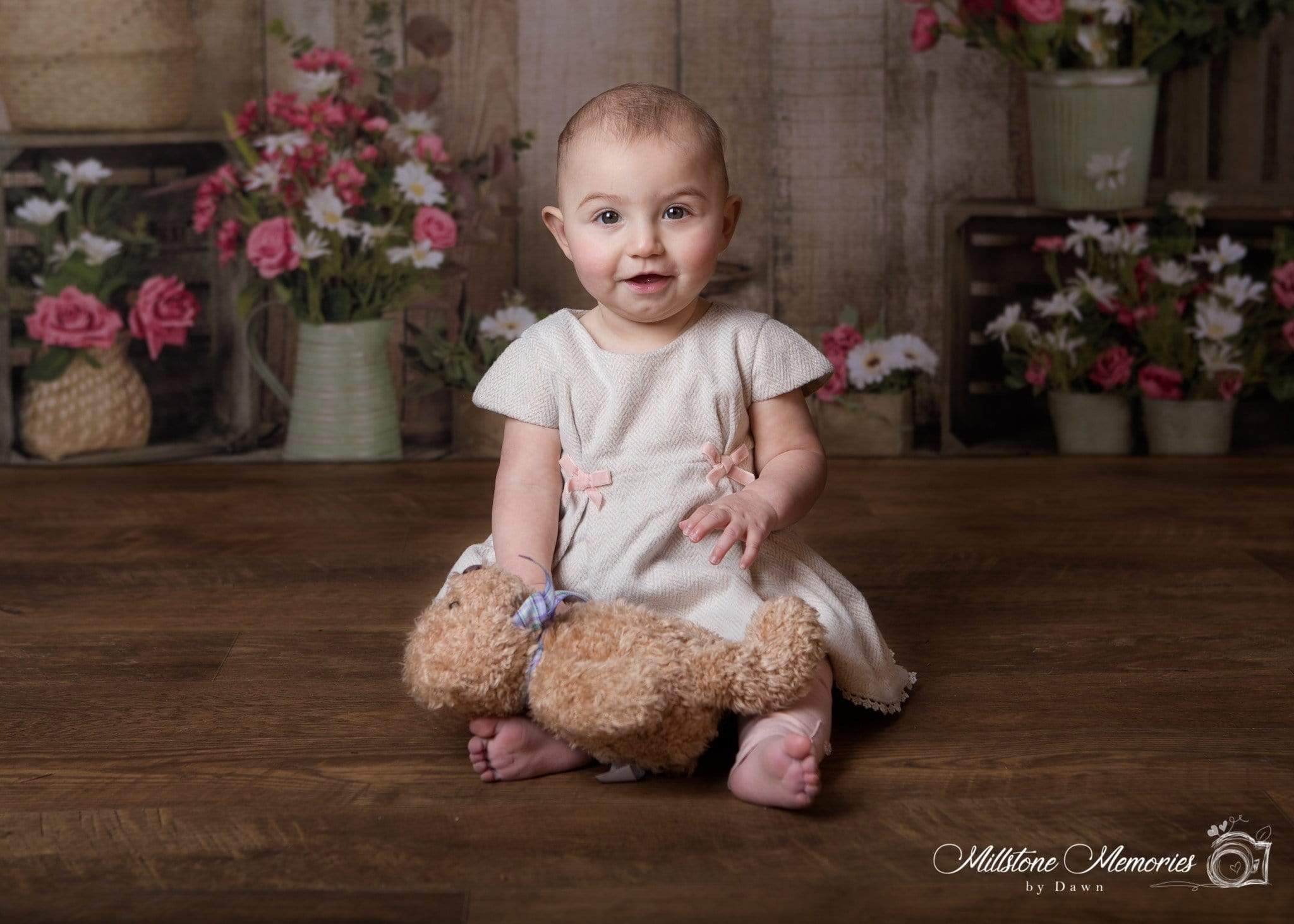 Kate Pink Floral Wooden Spring/Mother's Day Backdrop Designed by Jia Chan Photography - Kate Backdrop AU