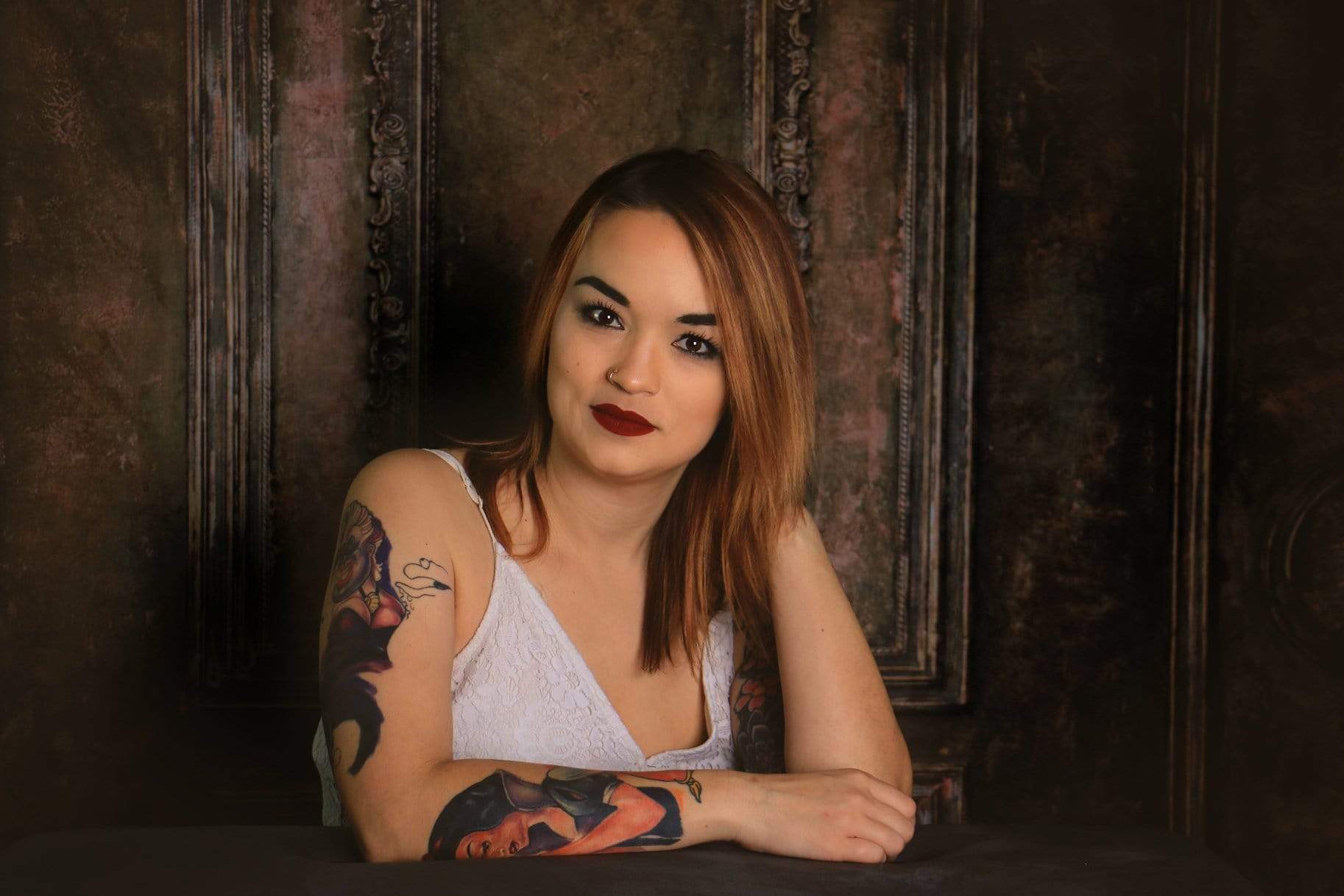 Kate Dark Brown Retro Door Backdrop for Photography - Kate Backdrop AU