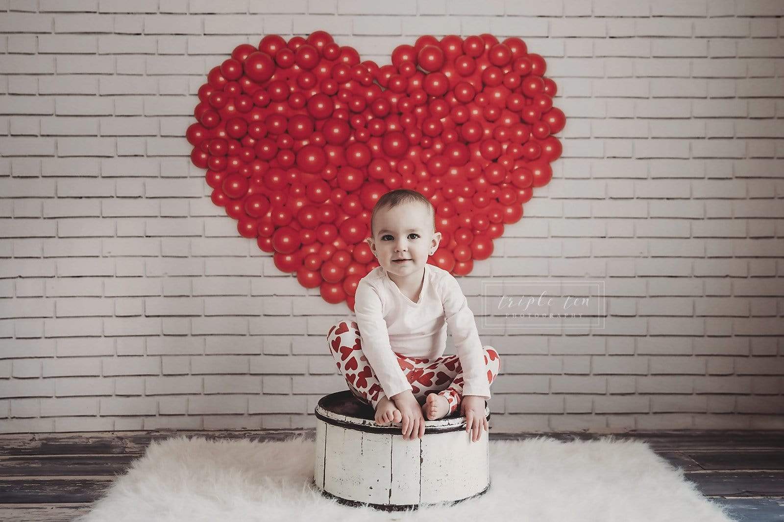 Kate Valentine's Day Love White Wall Backdrop for Photography - Kate Backdrop AU