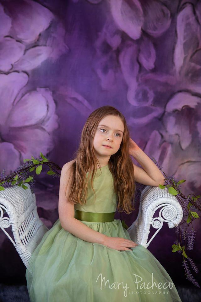 Kate Fine Art Purple Painting Flowers Backdrop for Photography - Kate Backdrop AU