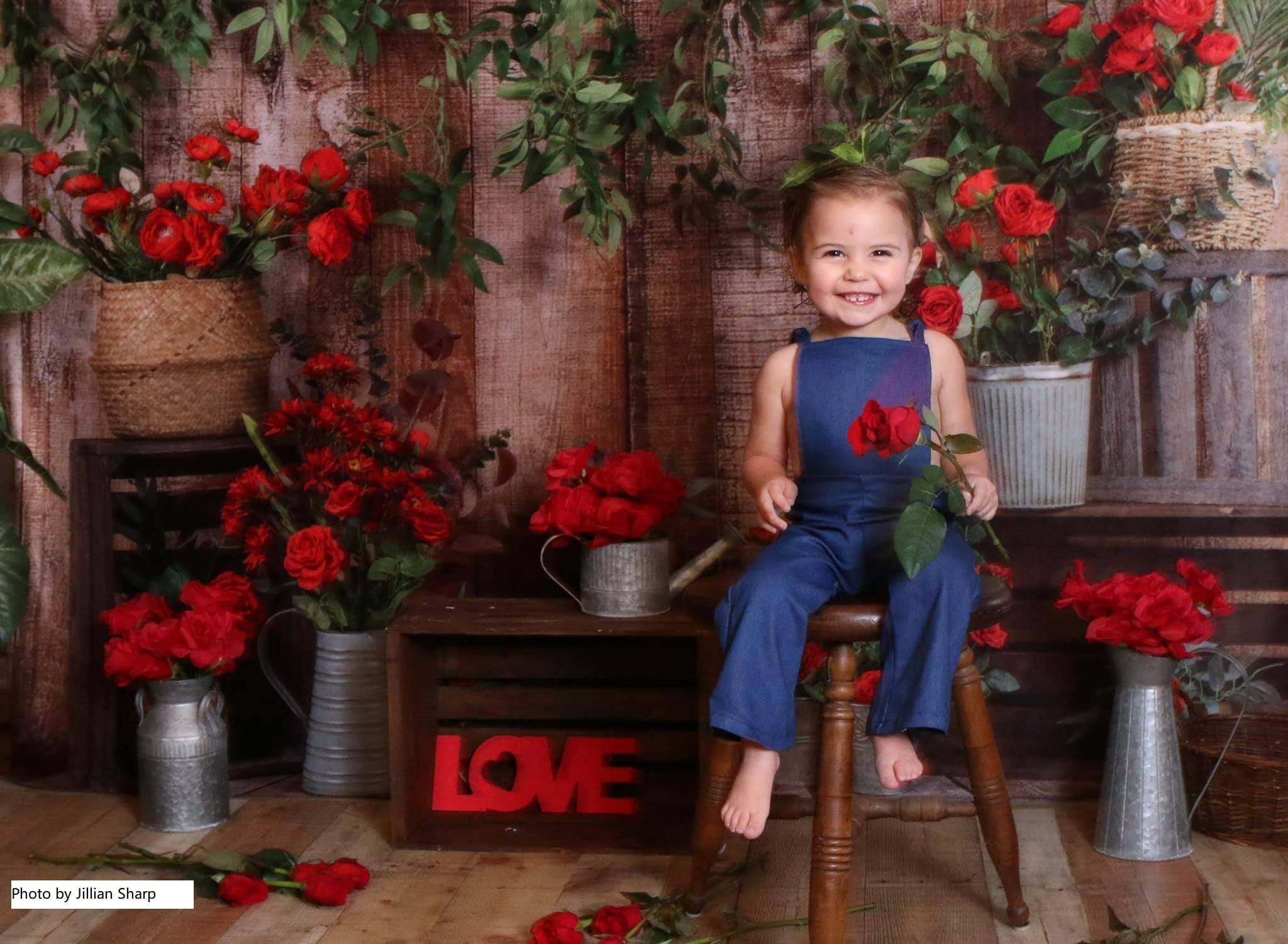 Kate Spring Red Flower Wooden Backdrop Designed by Jia Chan Photography - Kate Backdrop AU