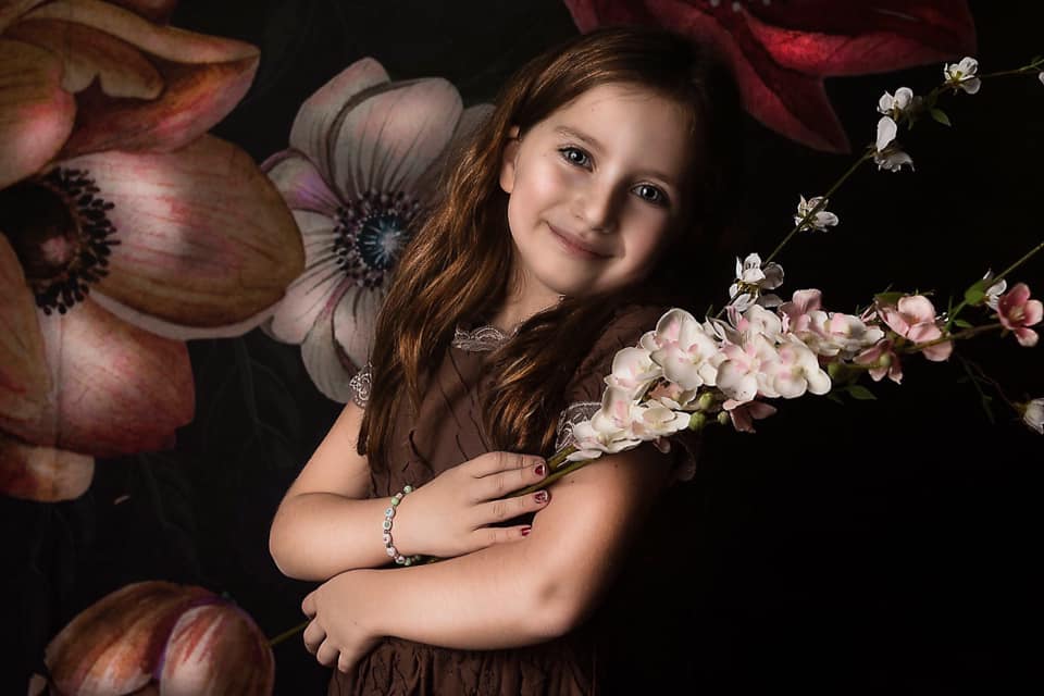 Kate Mother's Day Floral Vintage Flowers Black Backdrop for Photography by Jerry_Sina - Kate Backdrop AU