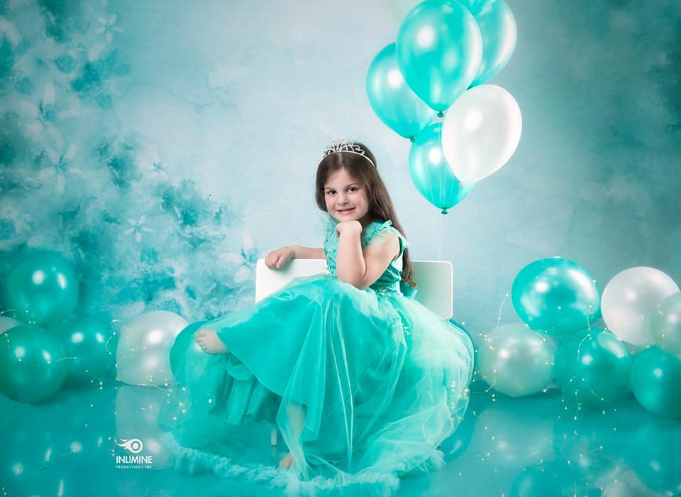 Kate Fine Art Watercolors Blue Flowers Abstract Backdrop designed by Veronika Gant - Kate Backdrop AU